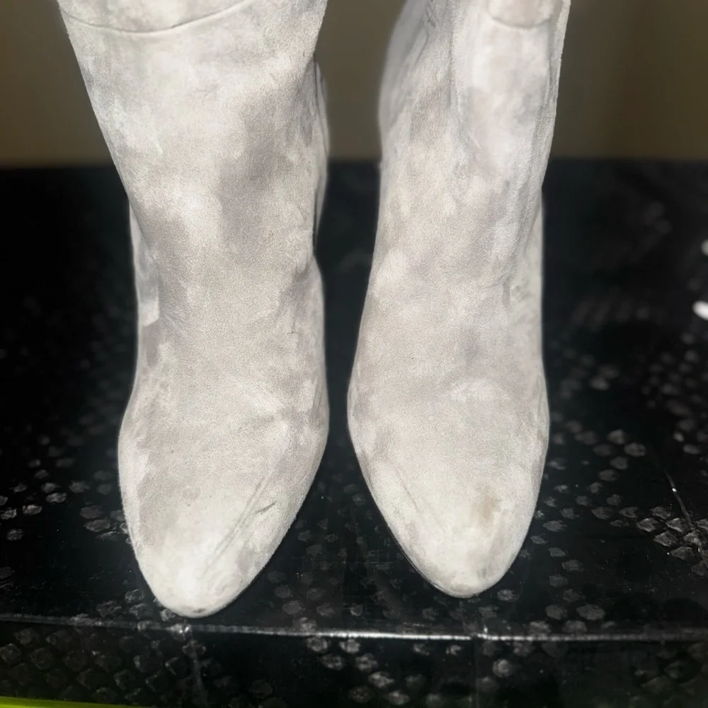 Sam Edelman Light Gray Suede Knee High Boots